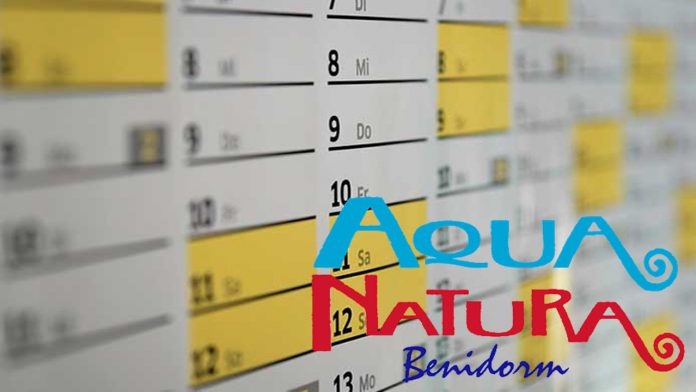 horarios y calendario aqua natura benidorm